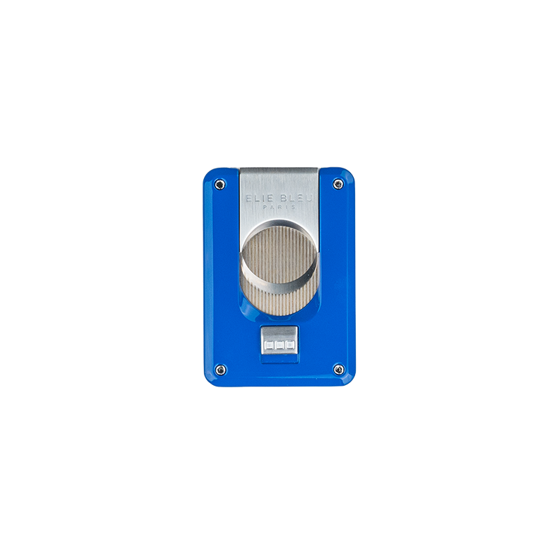Elie Bleu "Delgado" Blue Lacquer Pocket Lighter with Classic Double Blade S-Cutter