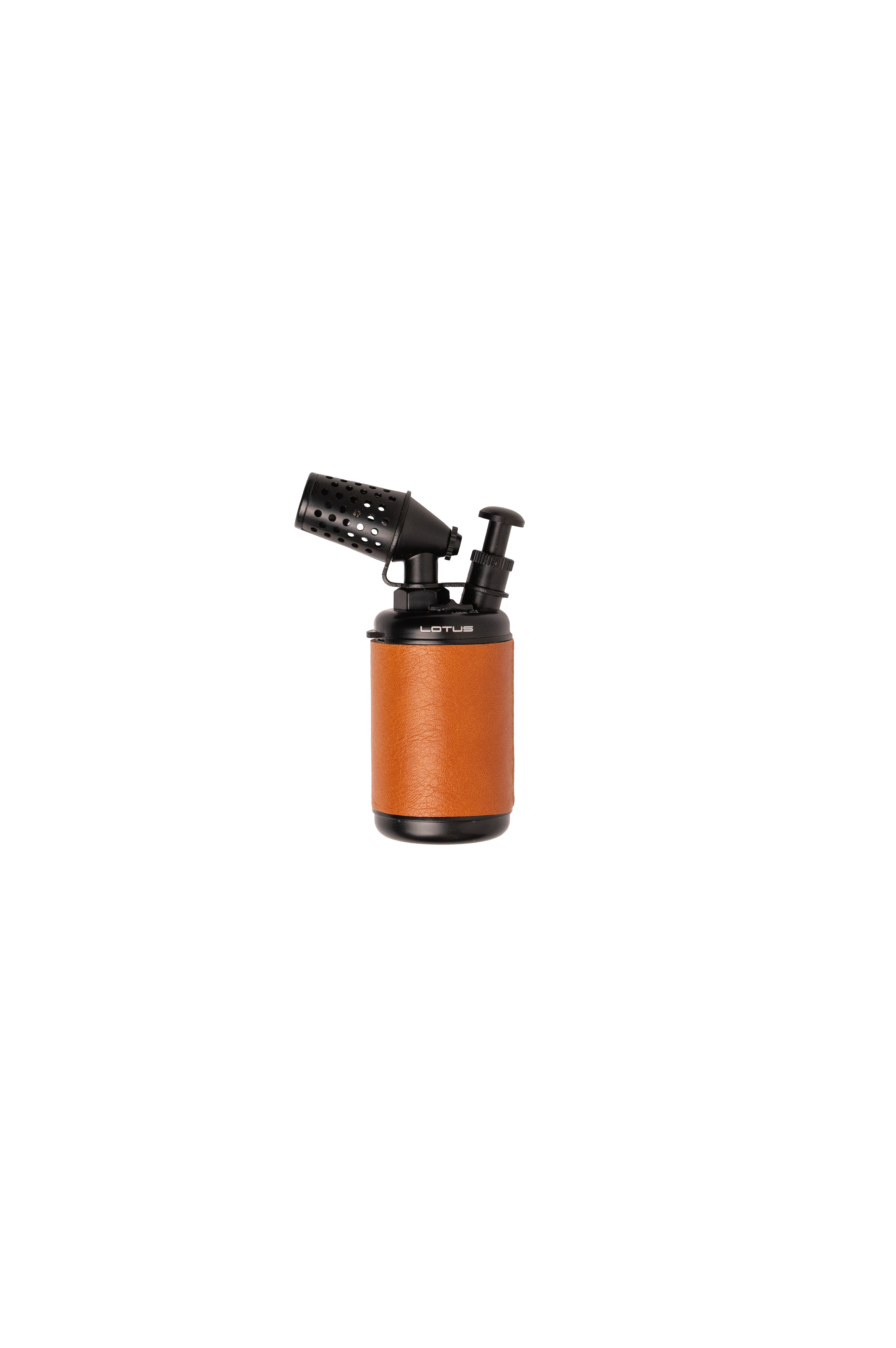 Lotus Truman Table Lighter - Black with Brown Leather