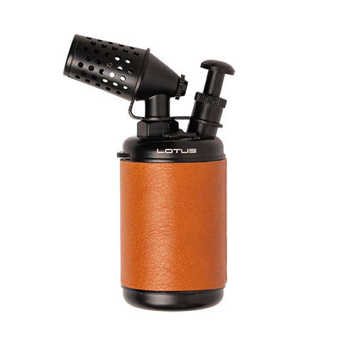 Lotus Truman Table Lighter - Black with Brown Leather