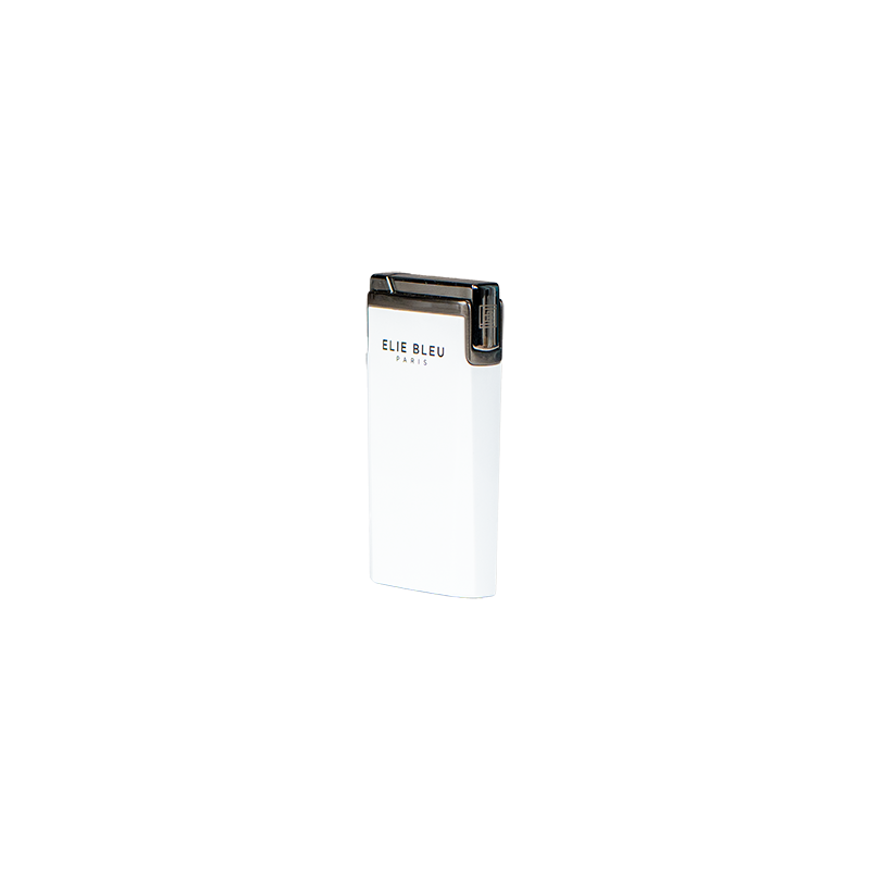Elie Bleu Limited Edition White Lacquer Pocket Lighter with Double Black Blade S-Cutter