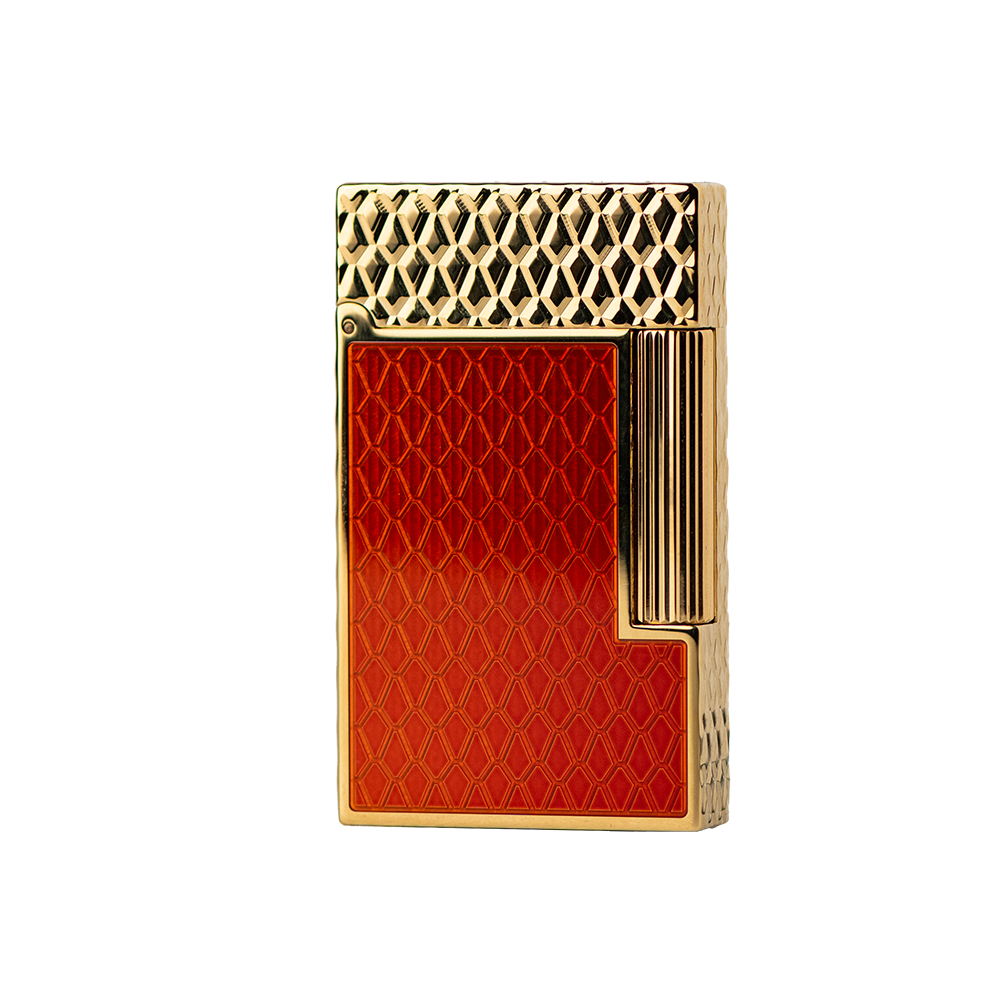S.T. Dupont Ligne-2 Guilloché Under Lacquer Lighter Dragon - Burgundy