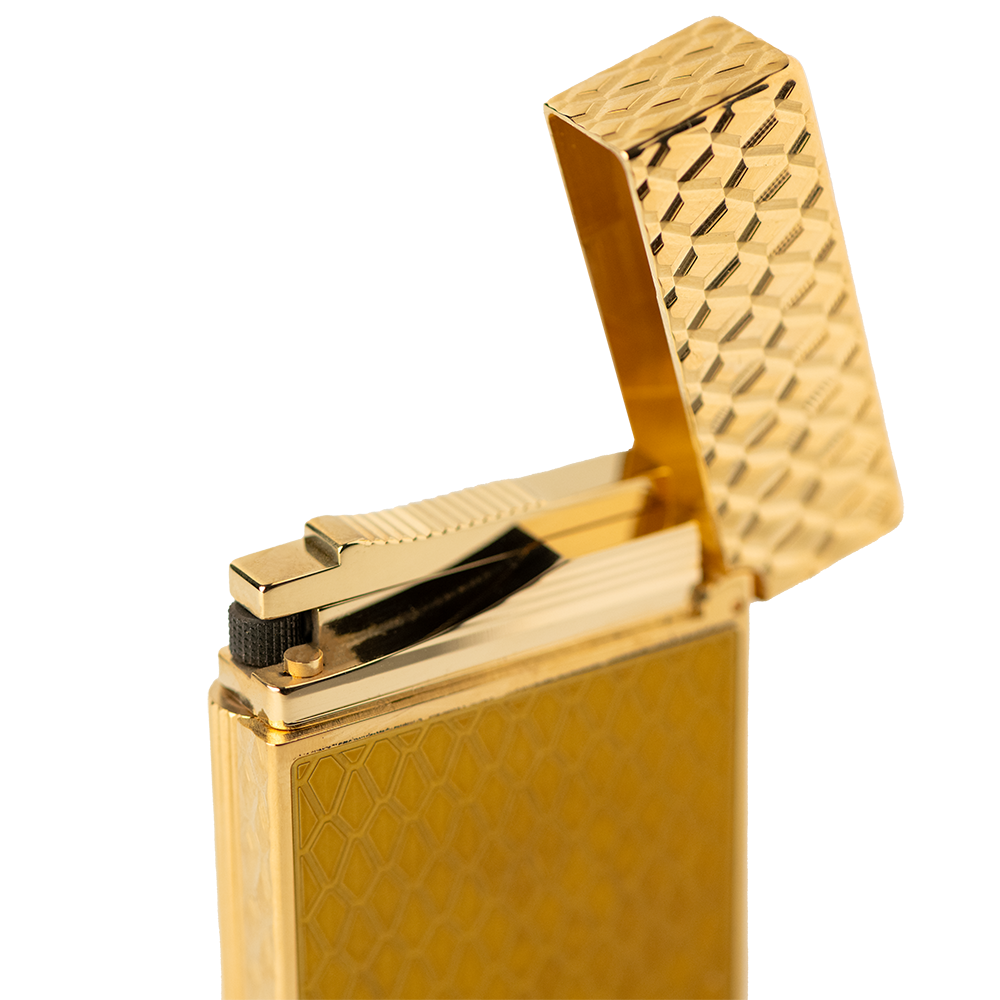 S.T. Dupont Ligne-2 Guilloché Under Lacquer Lighter Dragon - Honey