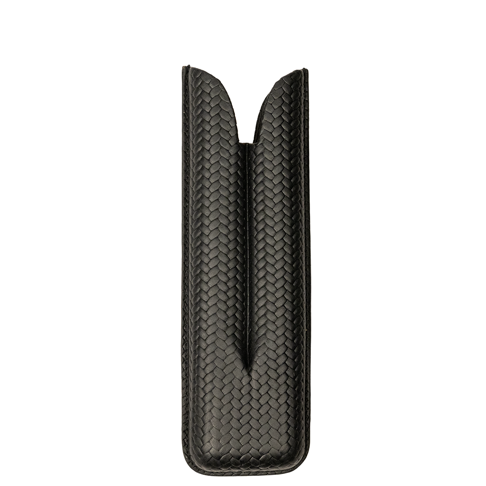 Cohiba Black Woven Leather 2 Cigar Case