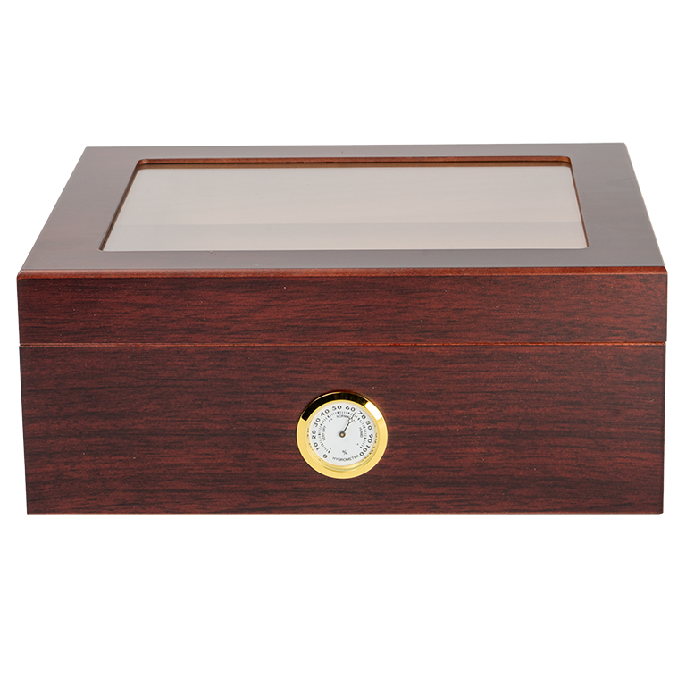 Glass Top Humidor - Brown - 50 Count
